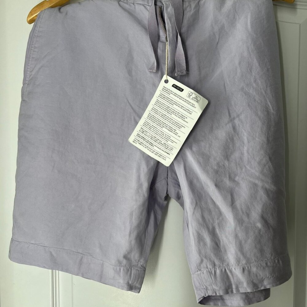 Officine Generale Phil Lyocell, linen and cotton-blend twill drawstring shorts